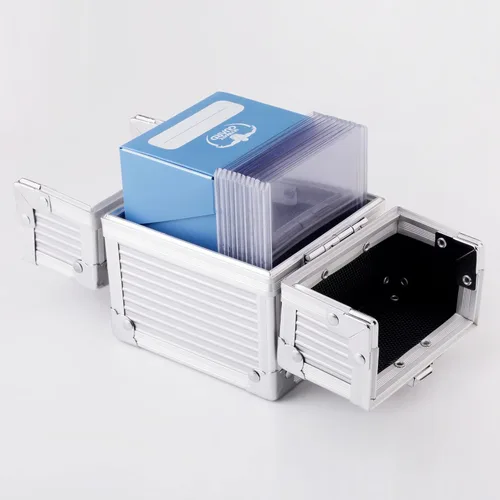 Miniatura 4 de Caja de cubierta de metal negro caja de dados para protector de cubierta de almacenamiento tarjetas comerciales TCG Ultra Pro manga MTG Magic FaB