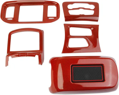 Miniatura 6 de crosselec Cubierta de Panel de Control Central de Interruptor de CA de Cambio de Marchas de Fibra de Carbono para Dodge Charger 2015-2022