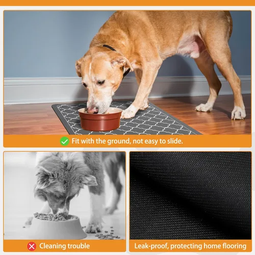 Miniatura 6 de KOOLTAIL Tapete de comida para perros, tapete absorbente de alimentación de mascotas para cuencos de comida y agua, almohadilla de colocación