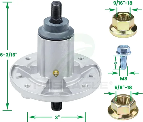 Miniatura 3 de El conjunto de husillo GY21099 previamente engrasado reemplaza a GY20867 GY20592 para tractores de césped 190C D170 E180 G110 LA150 LA175 S180 100