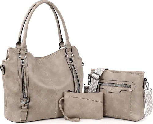 Miniatura 8 de TANTOMI Bolsos de mano para mujer, bolso cruzado grande de cuero, bolso de hombro con cartera correas ajustables Marrón