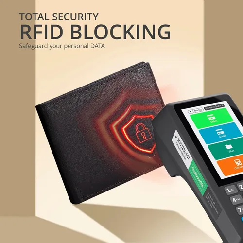 Miniatura 18 de Carteras RFID delgadas para hombres - Cartera de bolsillo frontal de piel genuina