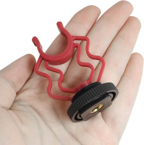 Miniatura 6 de Soporte de choque para micrófono de video externo LUORNG 2 piezas en cámara micrófono soporte de montaje con zapata fría de 1/4 pulgadas para RODE