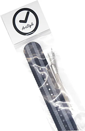 Miniatura 7 de ArtStyle Correa de reloj con correa de nailon de calidad de 0.069 pulgadas de grosor y hebilla cepillada resistente