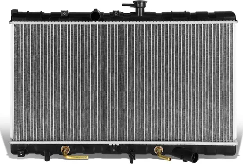 DNA Motoring OEM-RA-2392 Radiador de enfriamiento de aluminio de 1 fila estilo OE compatible con 01-02 Kia Rio 1.5 AT, 25-1/2 pulgadas de ancho x