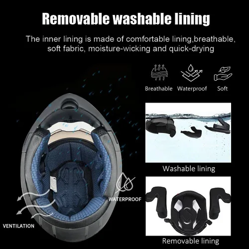 Miniatura 5 de Casco modular de motocicleta Bluetooth aprobado por DOT con visera solar integrada, doble escudo antivaho y sistema de ventilación múltiple