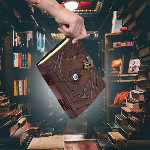 Miniatura 9 de cuero Hocus Pocus Libro de hechizos Diario de cuero para el mal de ojo, libro de hechizos Girmoire Regalos