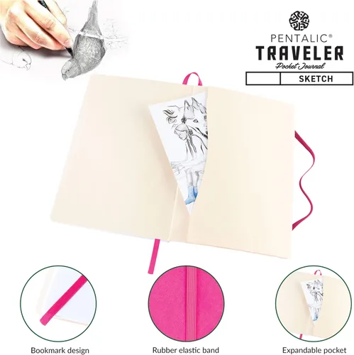 Miniatura 4 de Cuaderno de bocetos Travelers Dot Grid Pentalic Art, libre de ácidos