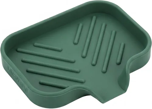 Miniatura 33 de MicoYang Jaboneras de baño de silicona con boquilla de drenaje, organizador de fregadero de cocina, soporte de esponja, bandeja de jabón para Azul