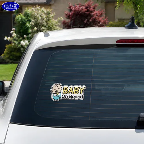 Miniatura 3 de GEEKBEAR Etiqueta engomada del coche del bebé a bordo, diseño del personaje, reflectante, resistente a la intemperie (28. bebé recién nacido)