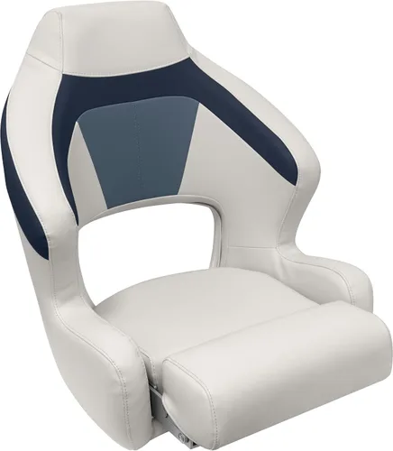 Wise BM3338-986 Premier Series Pontoon XL - Asiento de cubo con soporte abatible, platino/Spectra azul marino/cobalto
