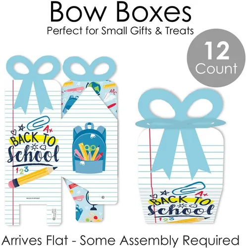 Miniatura 7 de Big Dot of Happiness Regreso a clases – Cajas de regalo cuadradas – Decoraciones para el primer día de clases – Cajas de lazo – Juego de 12