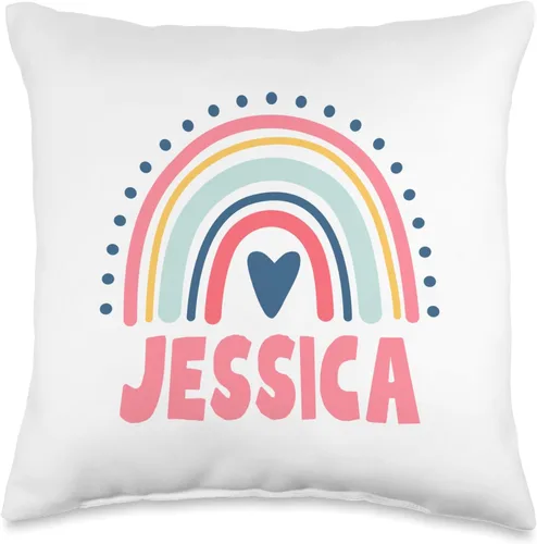 Idea Regalo Personalizzata con Nome Gifts Idea Jessica Name Custom Woman Myth Legend Pink Birthday Party Throw Pillow, 16x16, Multicolor