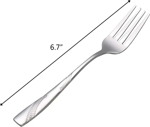 Miniatura 2 de Bringer Tenedor de postre de acero inoxidable, juego de tenedores pequeños para pasteles/ensaladas, paquete de 12