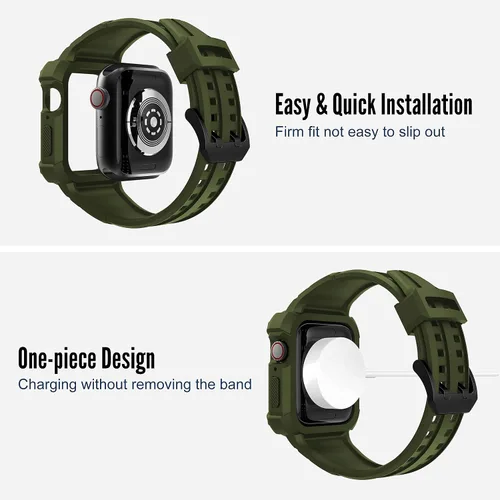 Miniatura 3 de Compatible con Apple Watch Band de 1.614 pulgadas, 1.575 pulgadas, 1.496 pulgadas, carcasa protectora resistente para hombres, con correa deportiva
