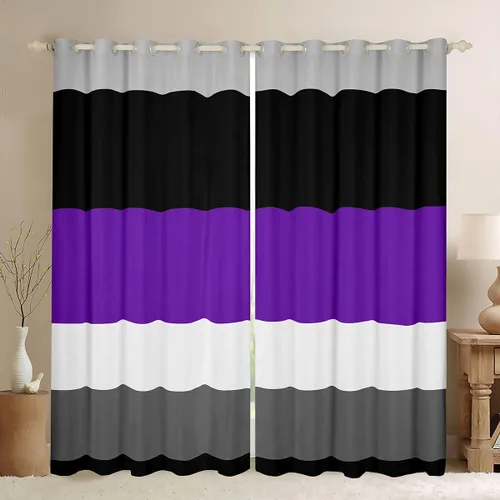 Miniatura 35 de Cortinas opacas de 38 pulgadas de ancho x 45 pulgadas de largo, cortinas opacas de triángulo geométrico naranja, negro, gris claro, cortinas