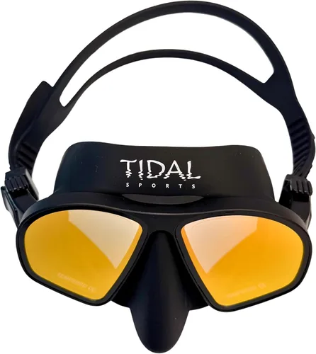 Miniatura 8 de Máscara Tidal Freedive - Aluma Pro con tecnología avanzada antivaho. Máscara de volumen ultra bajo para apnea, esnórquel y buceo. Lente de vidrio