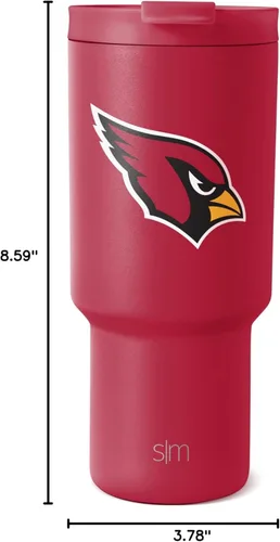 Miniatura 5 de Simple Modern - Vaso de 30 oz con tapa abatible y tapa con pajita Arizona Cardinals