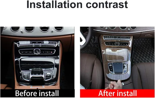 Miniatura 2 de YIWANG Cubierta decorativa de panel de consola central de ABS cromado, 2 piezas para Mercedes Benz Clase E W213 2019 accesorios de automóvil