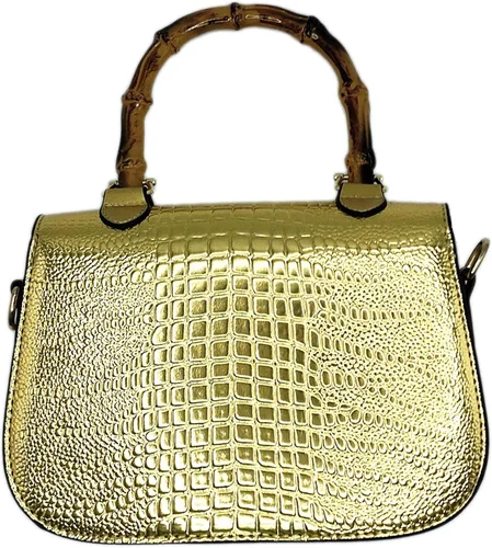 Miniatura 4 de Bolso de mano de cuero artificial de bambú con asa superior para mujer, elegante bolso de noche, regalo para mujer, hecho a mano
