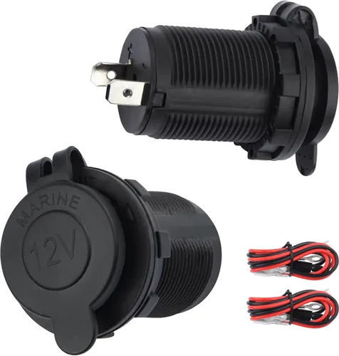 2 piezas de enchufe para encendedor de cigarrillos de 12 V, enchufe para encendedor de cigarrillos impermeable de 12 V para cargador de coche