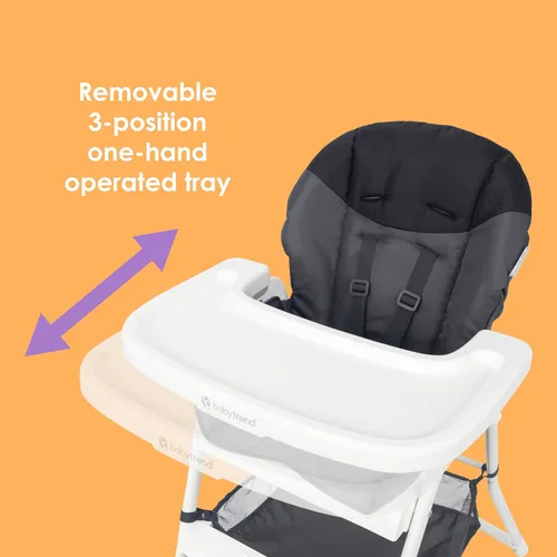 Miniatura 7 de Baby Trend Silla alta con pliegue plano, color negro estelar