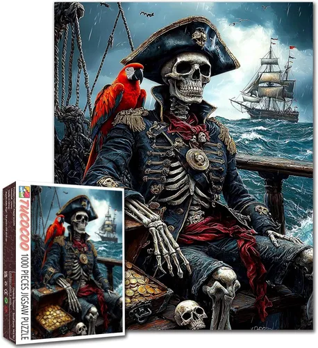 Miniatura 9 de Rompecabezas de 1000 piezas para adultos, rompecabezas de barco pirata para desafiantes juegos de actividades familiares, rompecabezas de arte
