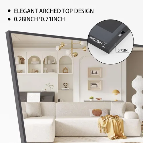 Miniatura 6 de Alpen Espejo de longitud completa de 64 x 21 pulgadas, espejo colgante de longitud completa para decoración de pared del hogar, espejos de piso