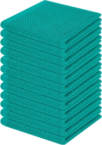 Miniatura 128 de Homaxy Paños de cocina de 100% algodón con tejido de gofre, ultra suaves, absorbentes, de secado rápido, 12 x 12 pulgadas, paquete de 6, amarillo