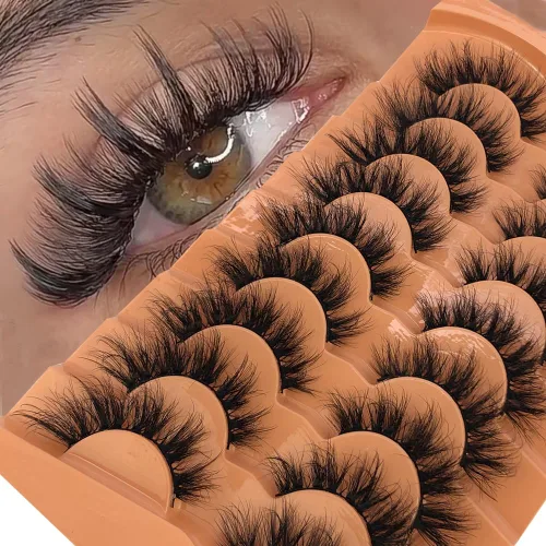 Miniatura 19 de 10 pares de pestañas postizas de visón 3D, hechas a mano, pestañas largas y finas, pestañas naturales para maquillaje de ojos (3-6)