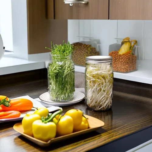 Miniatura 7 de Lulonpon Juego de 2 tarros para cultivar brotes, tarros de boca ancha de un cuarto de galón con tapas de germinación de pantalla de acero