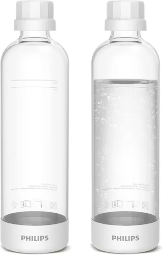 Botellas Carbonatadoras Philips ADD910WHOQ/37, 1L Paquete Doble Botellas Reutilizables de PET para Fabricadora de Agua Espumosa Compatible, 2