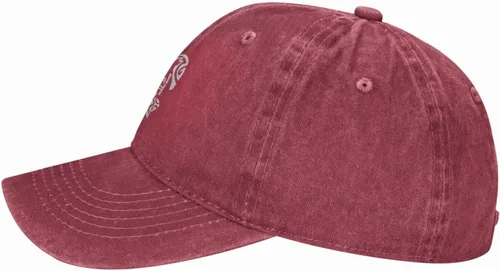 Miniatura 3 de Guam - Gorra de béisbol de algodón lavado con diseño de tortuga, color negro, unisex, ajustable Rojo