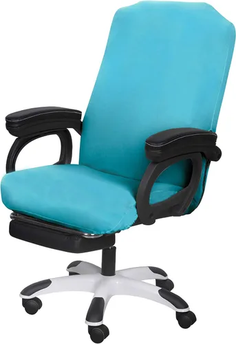 Miniatura 12 de SARAFLORA Paquete de 2 fundas para sillas de oficina, fundas elásticas para sillas de escritorio, fundas extraíbles para silla de oficina con Negro
