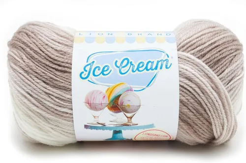 Miniatura 64 de Lion Brand Yarn, Hilo para Bebé Ice Cream para tejer, ganchillo y manualidades, Baseball Nut, 1 paquete, fibra acrílica colorida de peso DK