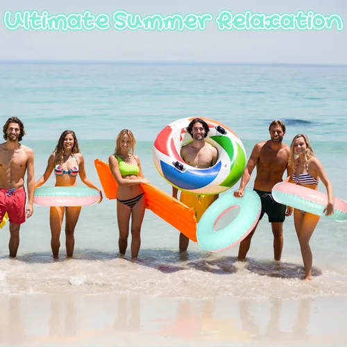 Miniatura 5 de 4 flotadores inflables de piscina para niños y adultos, tubos interiores pastel, macarrones, anillos de piscina, flotadores para cumpleaños, playa