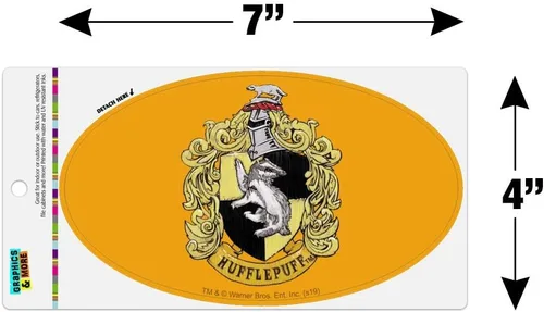 Miniatura 4 de Harry Potter Hufflepuff pintado cresta automotriz coche refrigerador taquilla vinilo euro imán oval