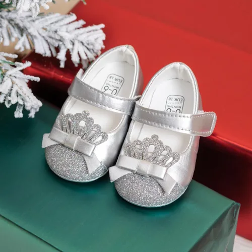 Miniatura 4 de Meckior Zapatos deportivos para bebé y niñas, suela suave, con lazo, princesa, vestido de boda, Mary Jane, planos, para recién nacidos, ligeros
