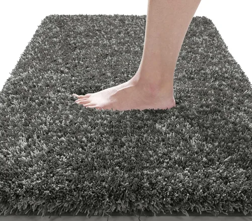Miniatura 44 de Yimobra Alfombra de baño de felpa esponjosa, súper lanuda suave, cómoda, antideslizante, absorbente de agua, alfombra de baño de microfibra que se