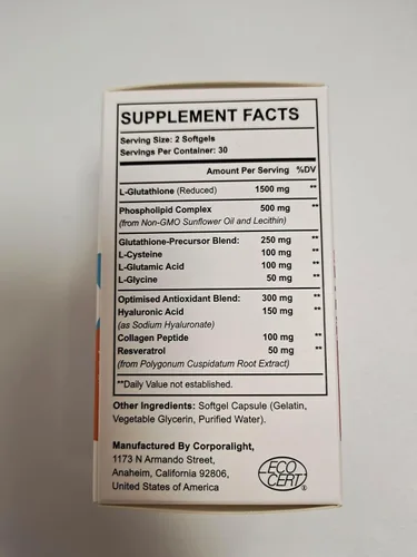 Miniatura 2 de Cápsulas blandas de glutatión liposomal, absorción mejorada, liberación liposomal, forma activa, L-glutatión, celular, función inmune