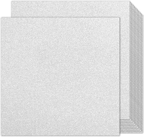 Cartulina plateada de doble cara 12x12 para Cricut - Goefun 24 hojas de cartulina 12x12, 280 g/m² Papel plateado de 100 LB para manualidades,