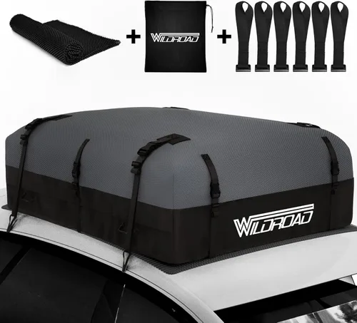 Miniatura 8 de WILDROAD Bolsa para Techo de Automóvil Portaequipajes de Carga para Techo, 21 Pies Cúbicos Impermeable Bolsa Portaequipajes de Carga para Techo