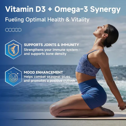 Miniatura 5 de Aceite de pescado omega-3 avanzado de 2000 mg de alta potencia con DHA, EPA, ALA apoya la salud del corazón, el cerebro, las articulaciones