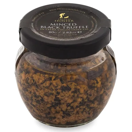 TruffleHunter - Trufa negra picada - Trufas conservadas en aceite de oliva extra virgen - 2.82 oz