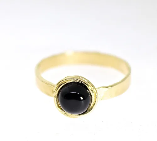 Miniatura 58 de Anillo de oro de piedras preciosas, anillo de piedra chapada en oro de 14 quilates, anillo de piedra apilable, anillo de oro de piedra pequeña