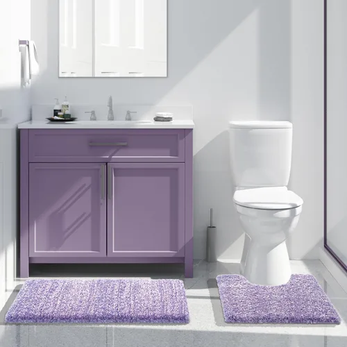 Miniatura 68 de Yimobra Alfombra de baño de felpa esponjosa, súper lanuda suave, cómoda, antideslizante, absorbente de agua, alfombra de baño de microfibra que se