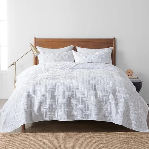 Miniatura 2 de Juegos de ropa de cama acolchados beige tamaño Queen con fundas de almohada, colcha cubrecama ligera y suave color crema tostado, manta acolchada