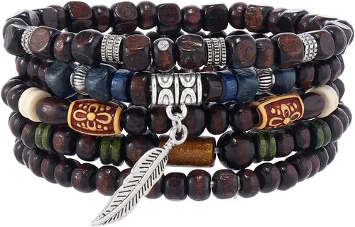 Miniatura 60 de Pulsera Gótica Ajustable de Cuero Trenzado Punk Multicapa de Estilo Grunge, Conjunto de Pulseras Emo con Brazalete de Metal, Envoltura