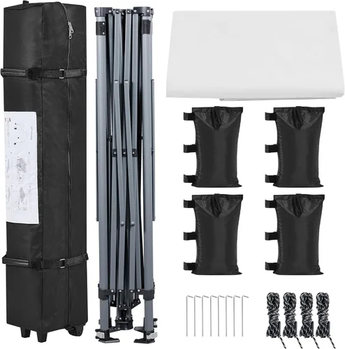 Miniatura 6 de Yaheetech Toldo desplegable de 6.6 x 6.6 pulgadas, tienda de campaña instantánea portátil para exteriores, kiosco comercial con bolsa de transporte