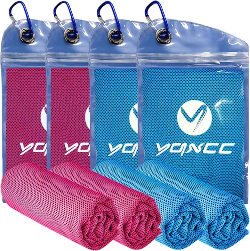 Miniatura 9 de YQXCC Paquete de 4 toallas refrescantes, 40 x 12 pulgadas, toalla de cuello frío hielo, microfibra suave y transpirable para gimnasio, yoga, golf